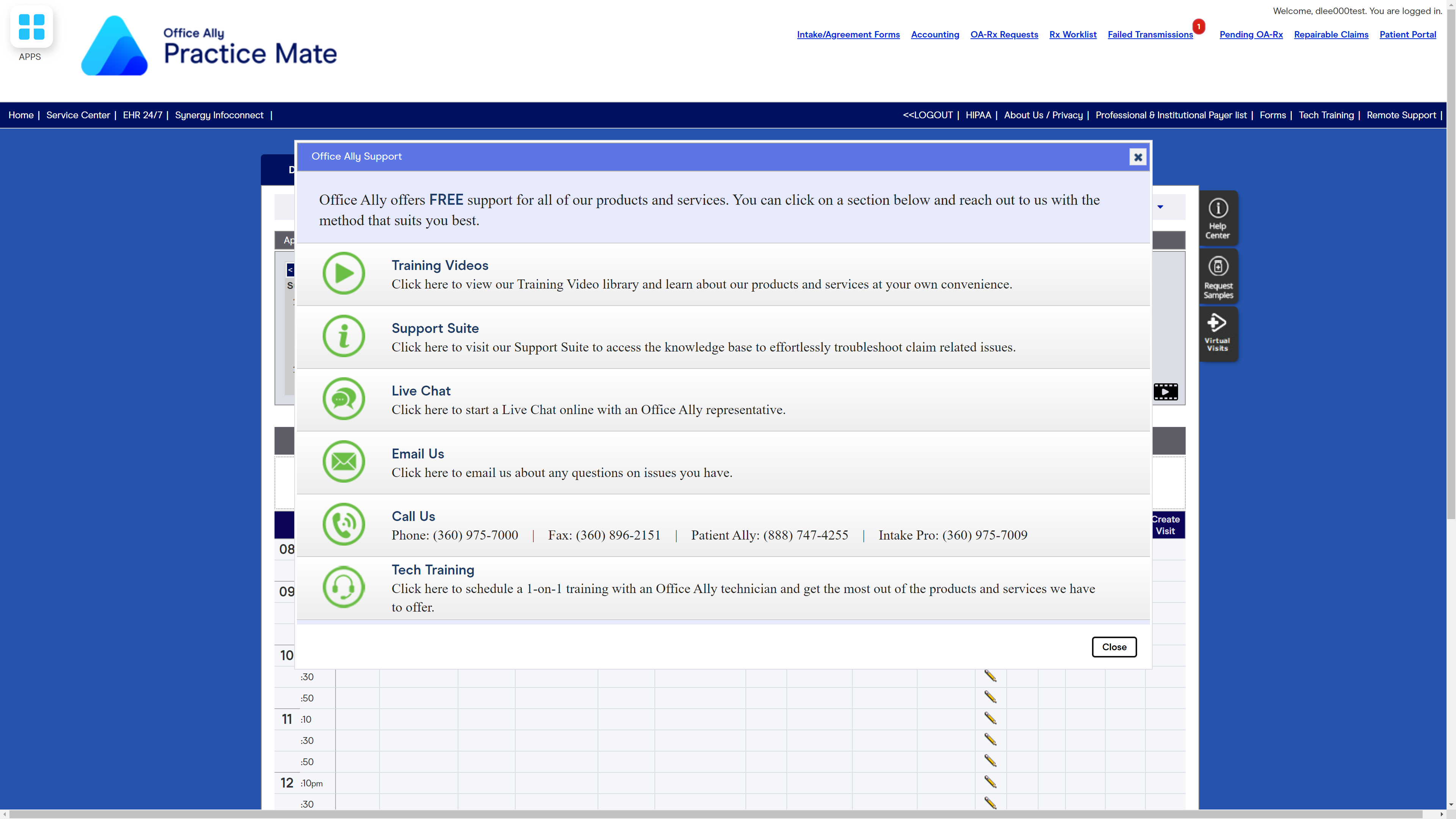 screenshot of Practice Mate